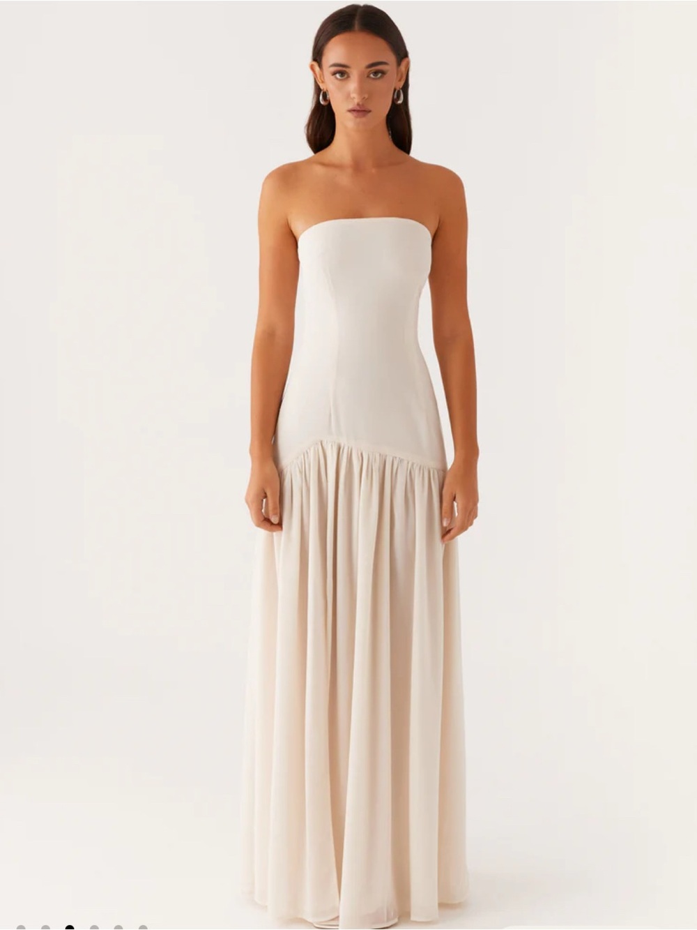 Eden Strapless Maxi Dress - Ivory - Picture 3 of 8